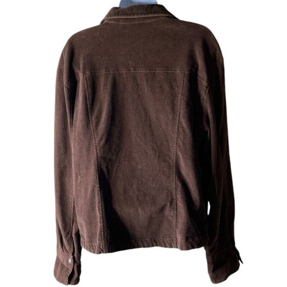 Metro Wear Jacket Womens XL Collared Button Front Stretch Cord Corduroy Casual - Picture 2 of 7
